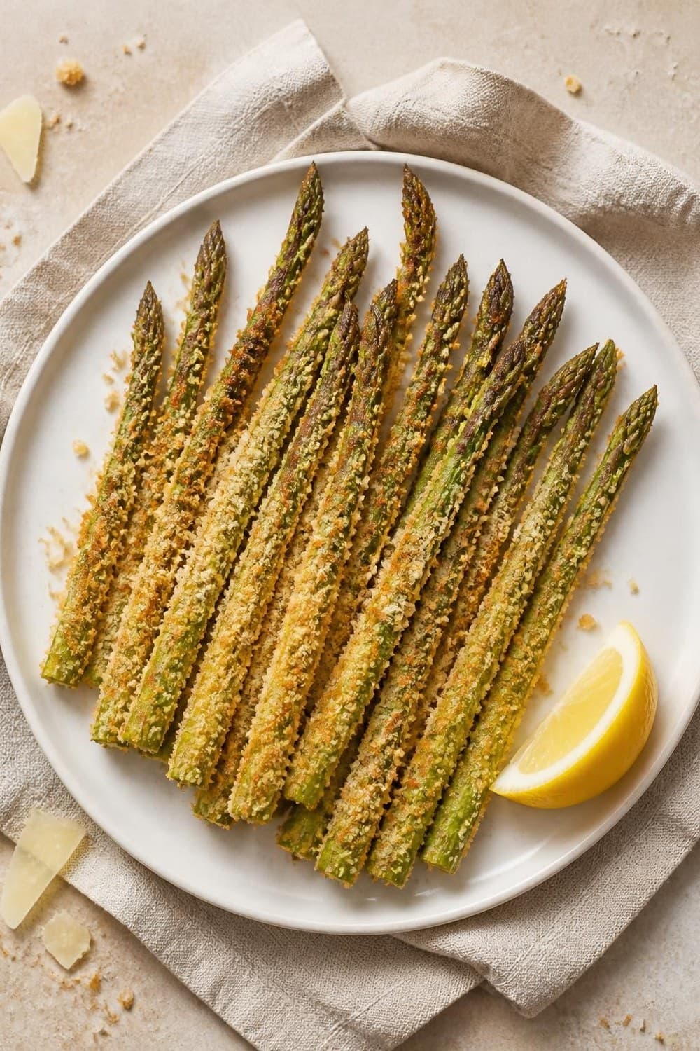 Aspergefrietjes met Parmezaan uit de airfryer — 200°C, 6-8 min