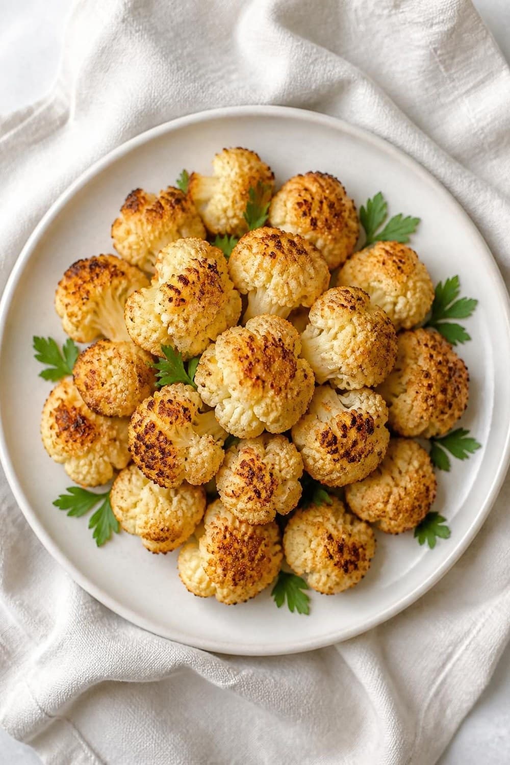 Bloemkool roosjes uit de airfryer — 190°C, 12-16 min