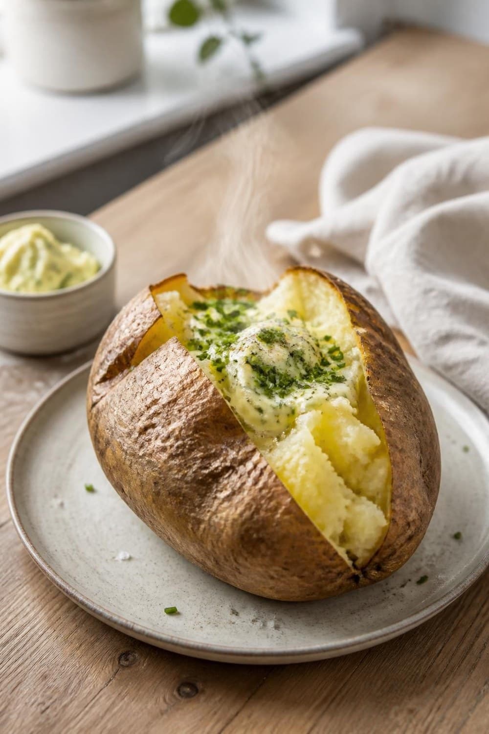 Gepofte aardappel uit de airfryer — 200°C, 35-45 min