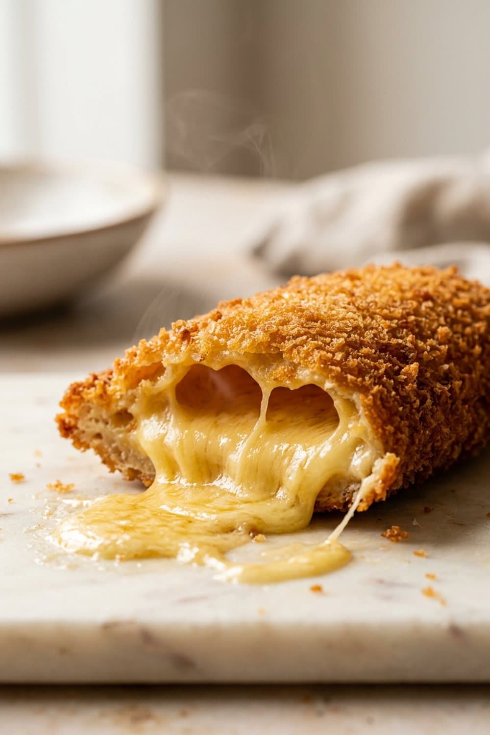 Kaassouflé uit de airfryer — 200°C, 8-10 min