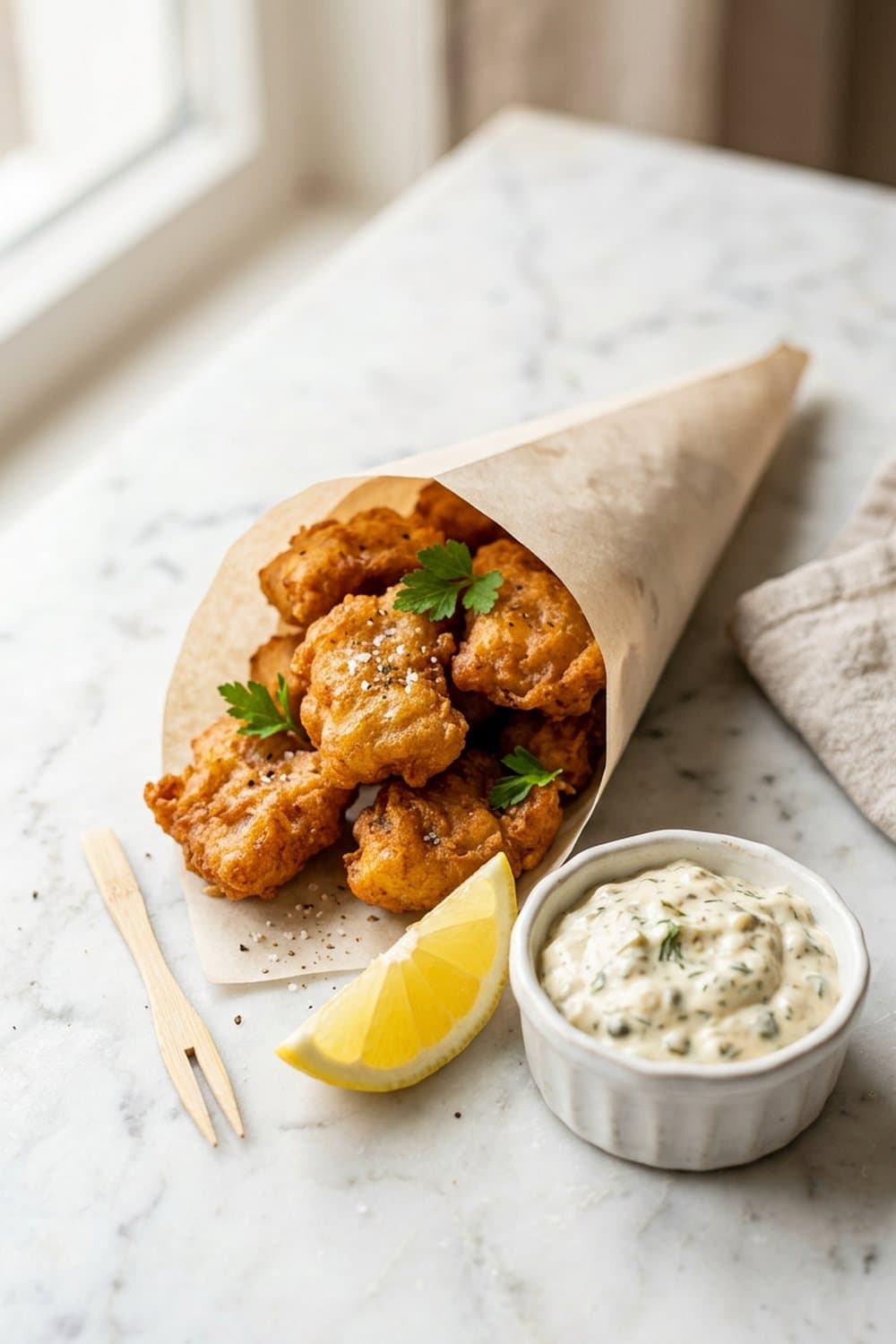 Kibbeling uit de airfryer — 200°C, 10-14 min