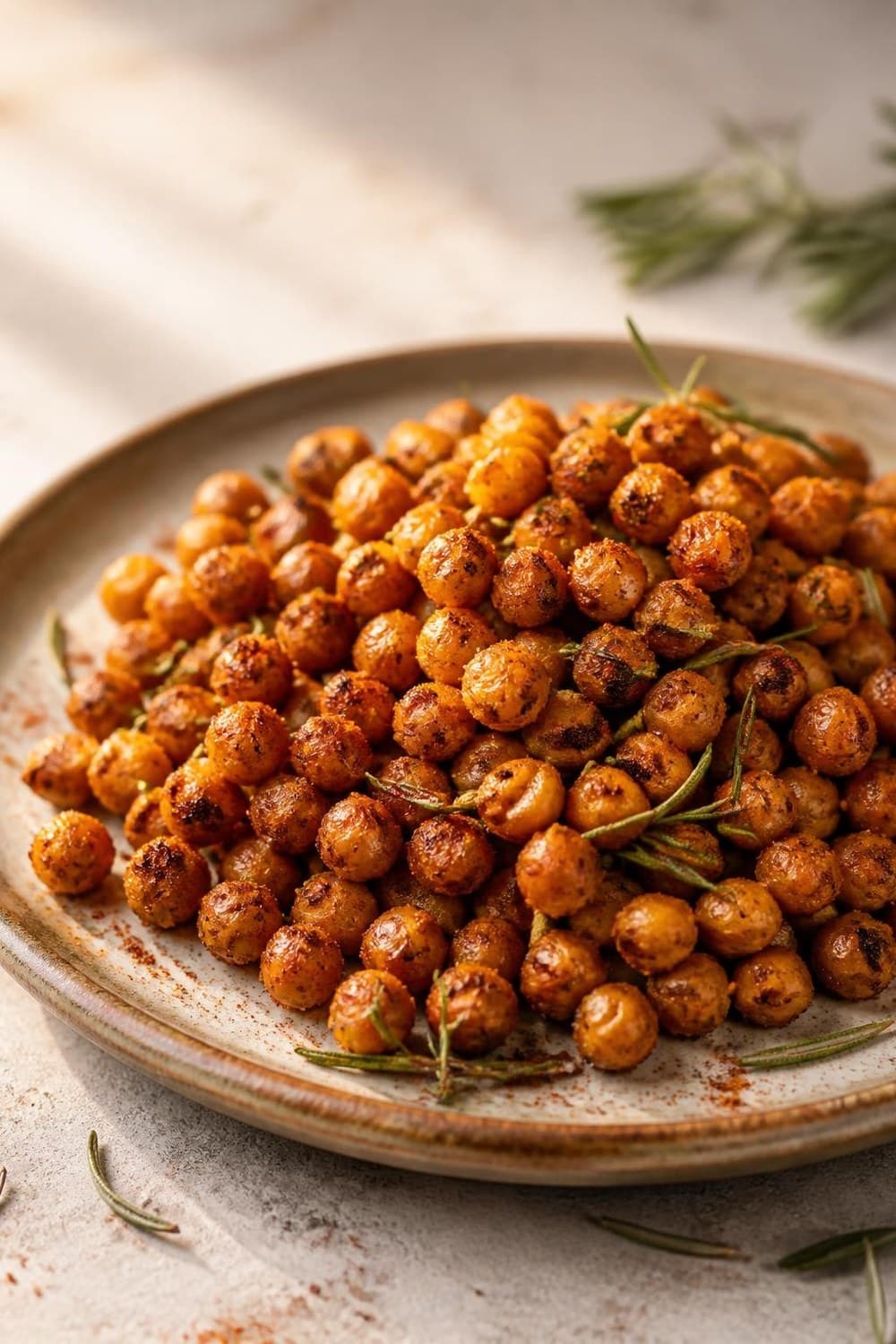 Geroosterde kikkererwten uit de airfryer — 190°C, 12-16 min