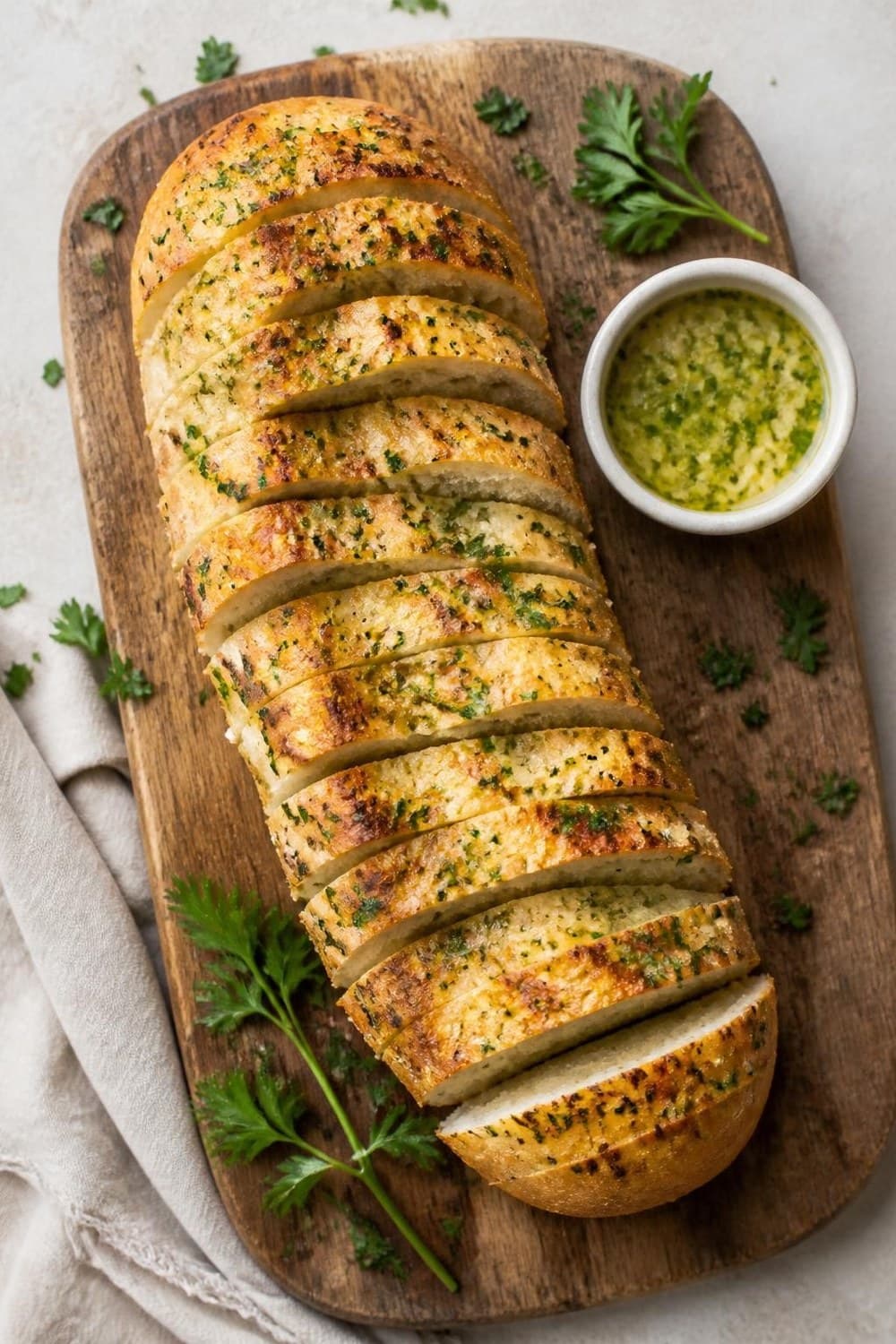 Knoflookbrood uit de airfryer — 180°C, 5-8 min