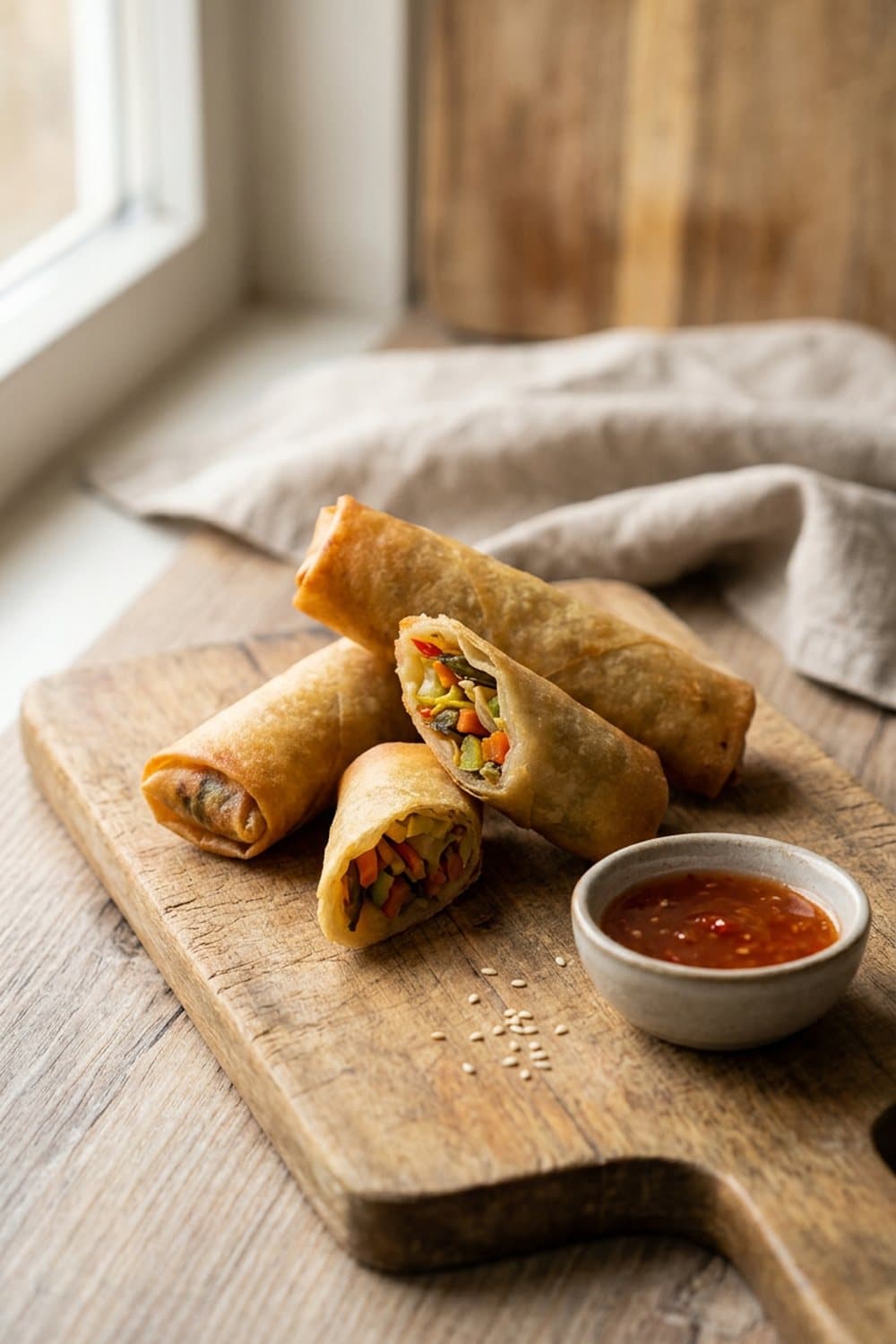Loempia uit de airfryer — 200°C, 10-14 min