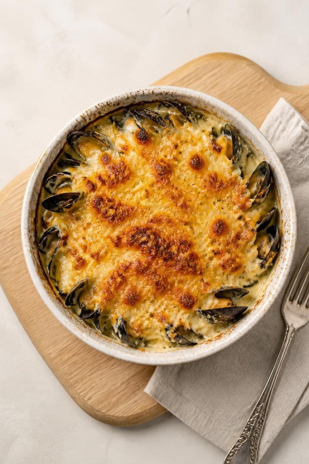 Mosselen (gratin) uit de airfryer — 200°C, 5-8 min