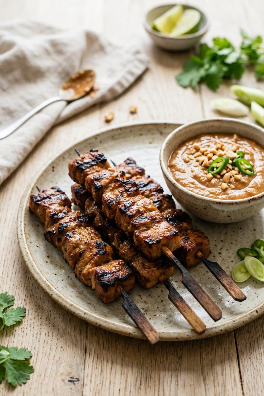 Saté (varken) uit de airfryer — 190°C, 8-12 min