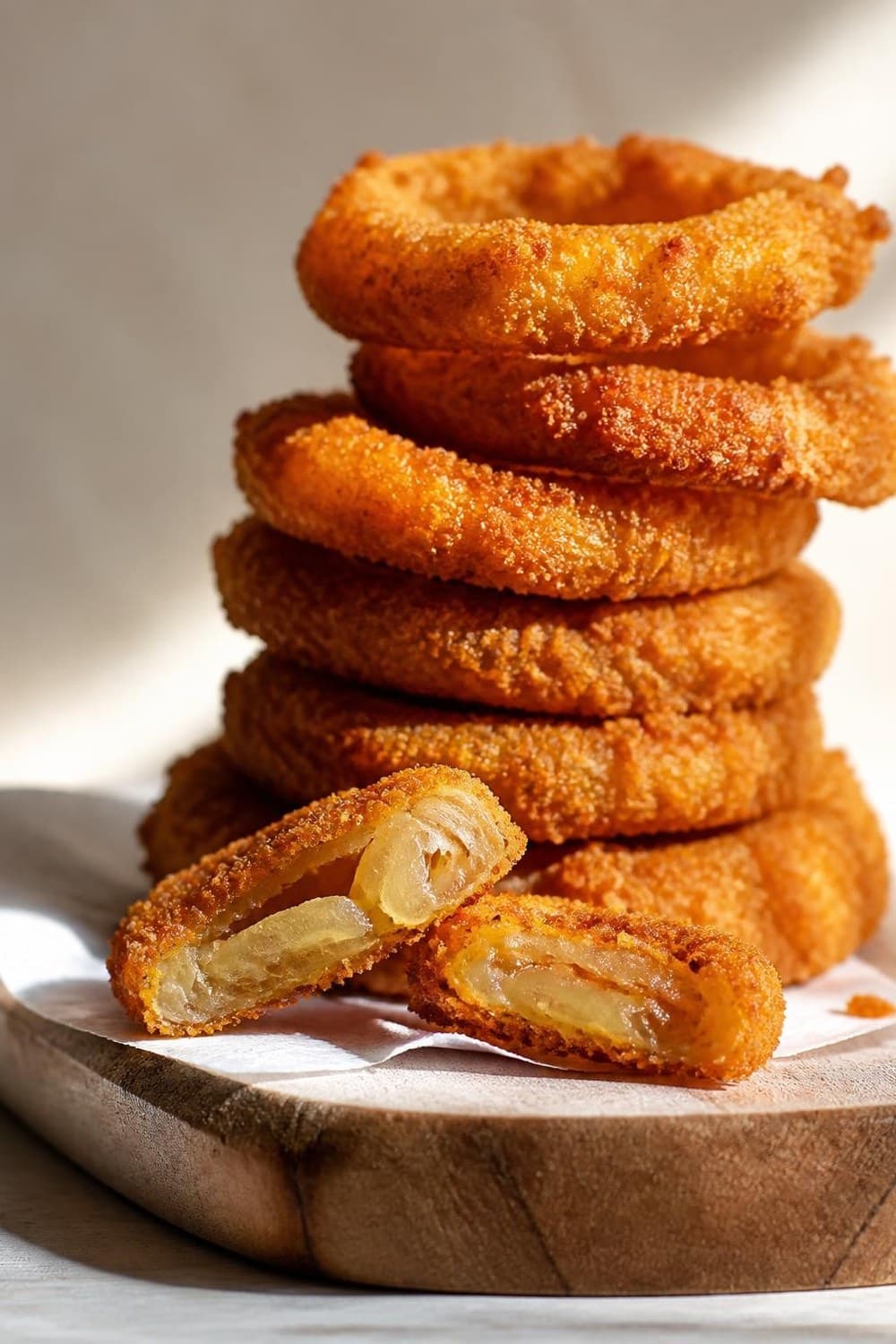 Ui-ringen uit de airfryer — 200°C, 8-12 min